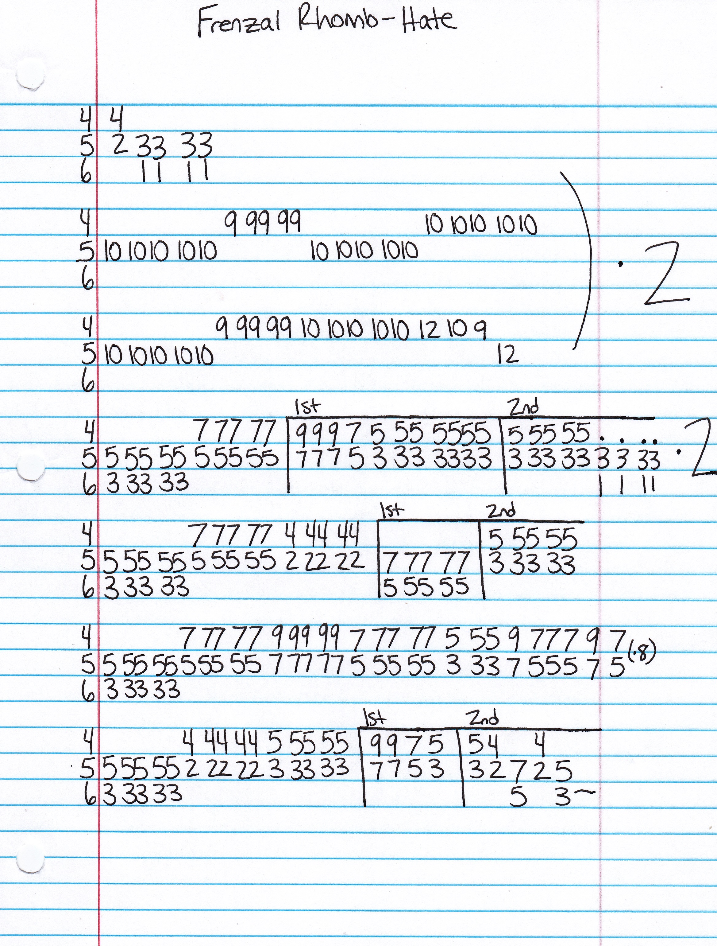 High quality guitar tab for Hate by Frenzal Rhomb off of the album Coughing Up A Storm. ***Complete and accurate guitar tab!***